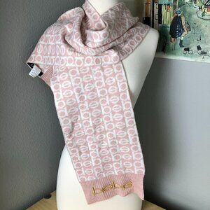 Bebe Metallic Monogrammed Logo Embroidered Scarf